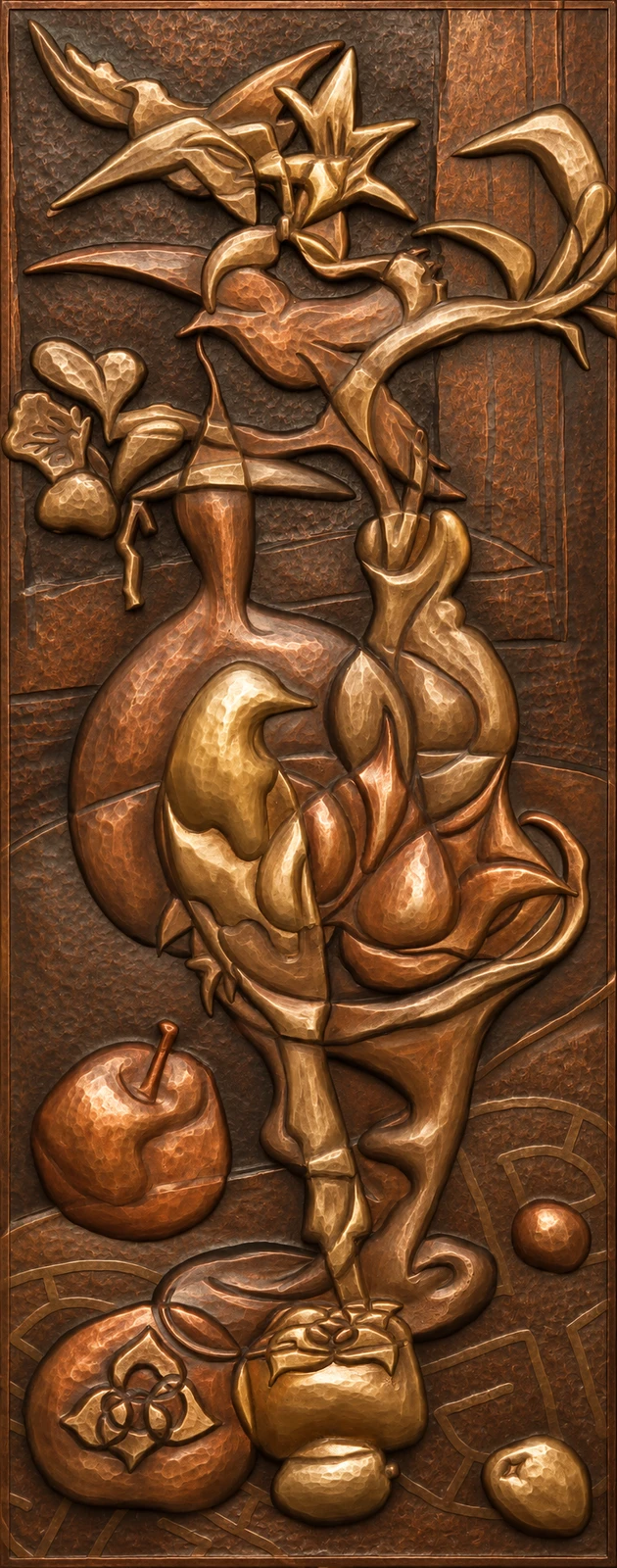抽象铜雕壁画 / Abstract Copper Relief
